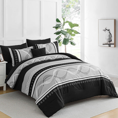 Anibedding queen comforter stitching detail helps keep the fill evenly distributed.