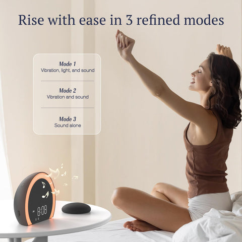 ANJANK front-facing speaker delivers up to 112 dB for clear wake-up.