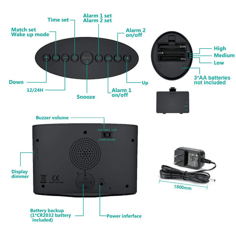 ANJANK alarm clock designed for hearing-impaired users with practical wake cues
