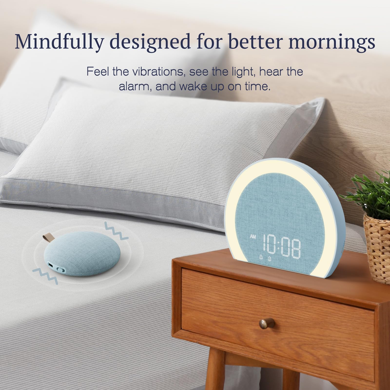 ANJANK alarm clock bed shaker wireless for heavy sleepers