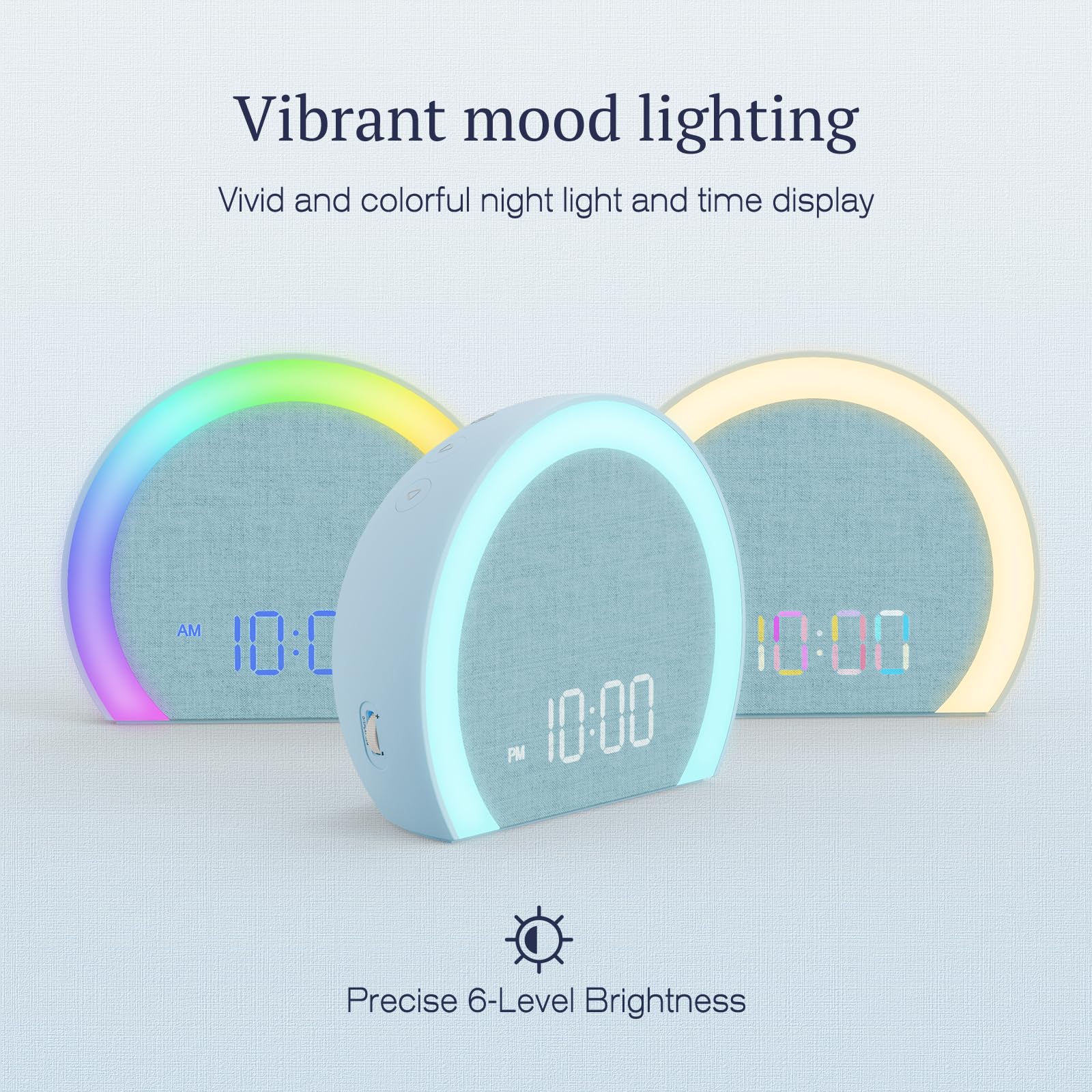 ANJANK alarm clock with RGB gradient night light for ambiance