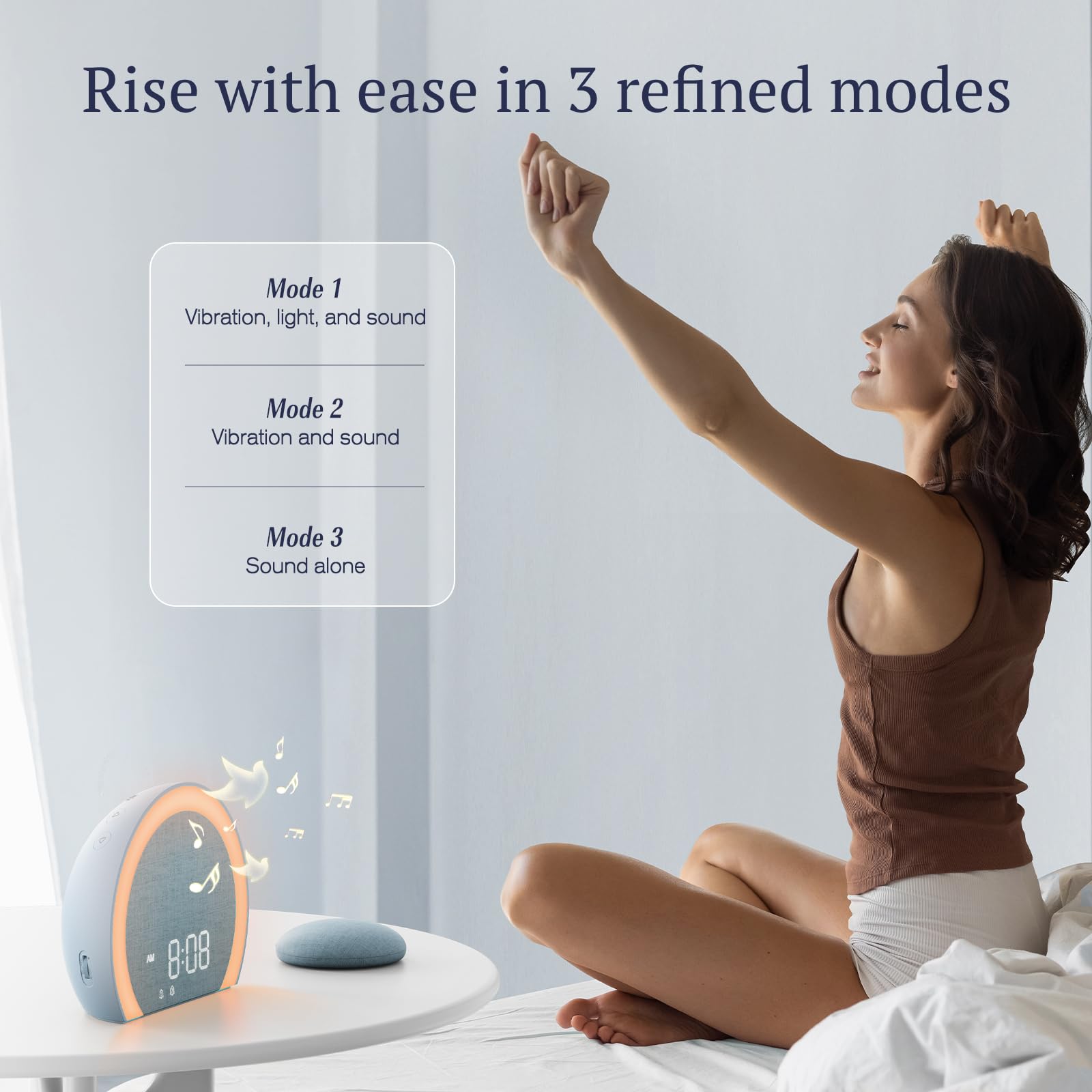 ANJANK alarm clock USB-C charging port for devices overnight