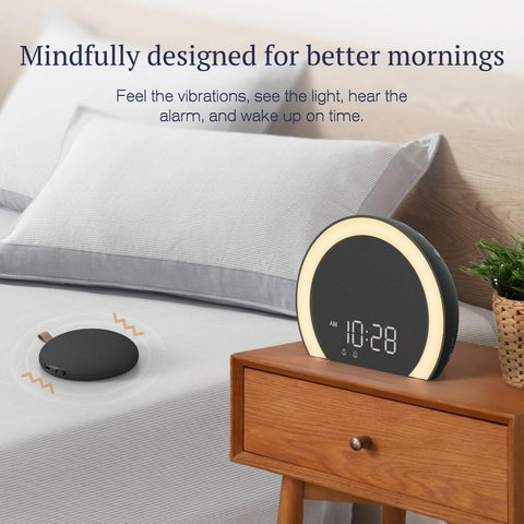 ANJANK wireless bed shaker in use provides tactile wake-up.