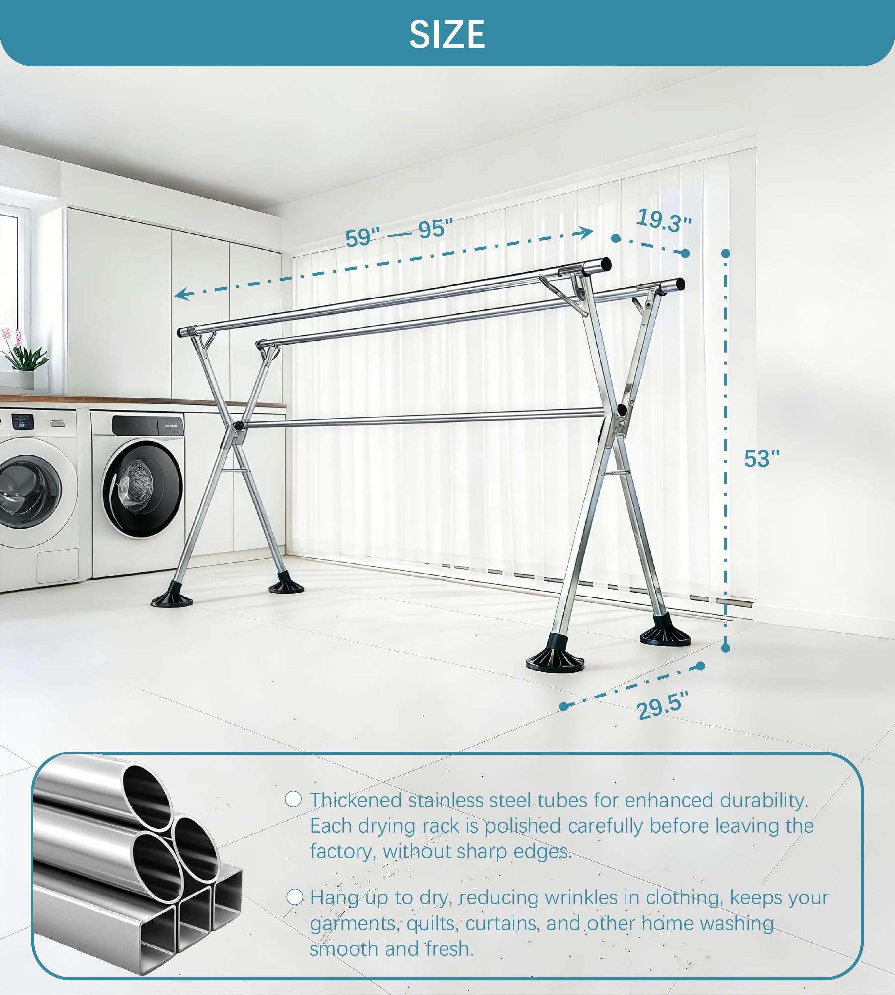 ANJIYP capacity oriented rack handling king size bedding and large items