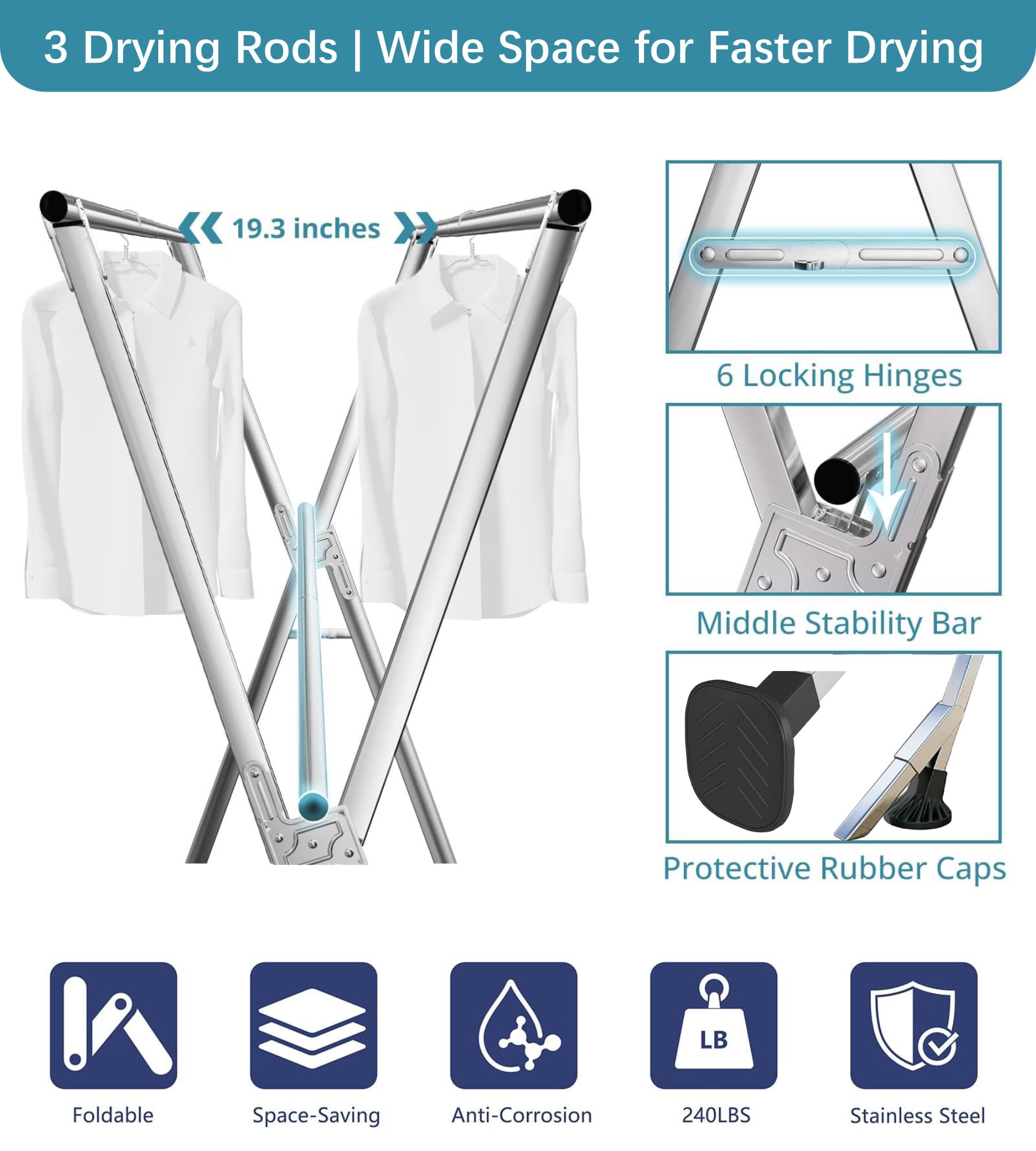 ANJIYP space saving folded position behind a door for easy storage