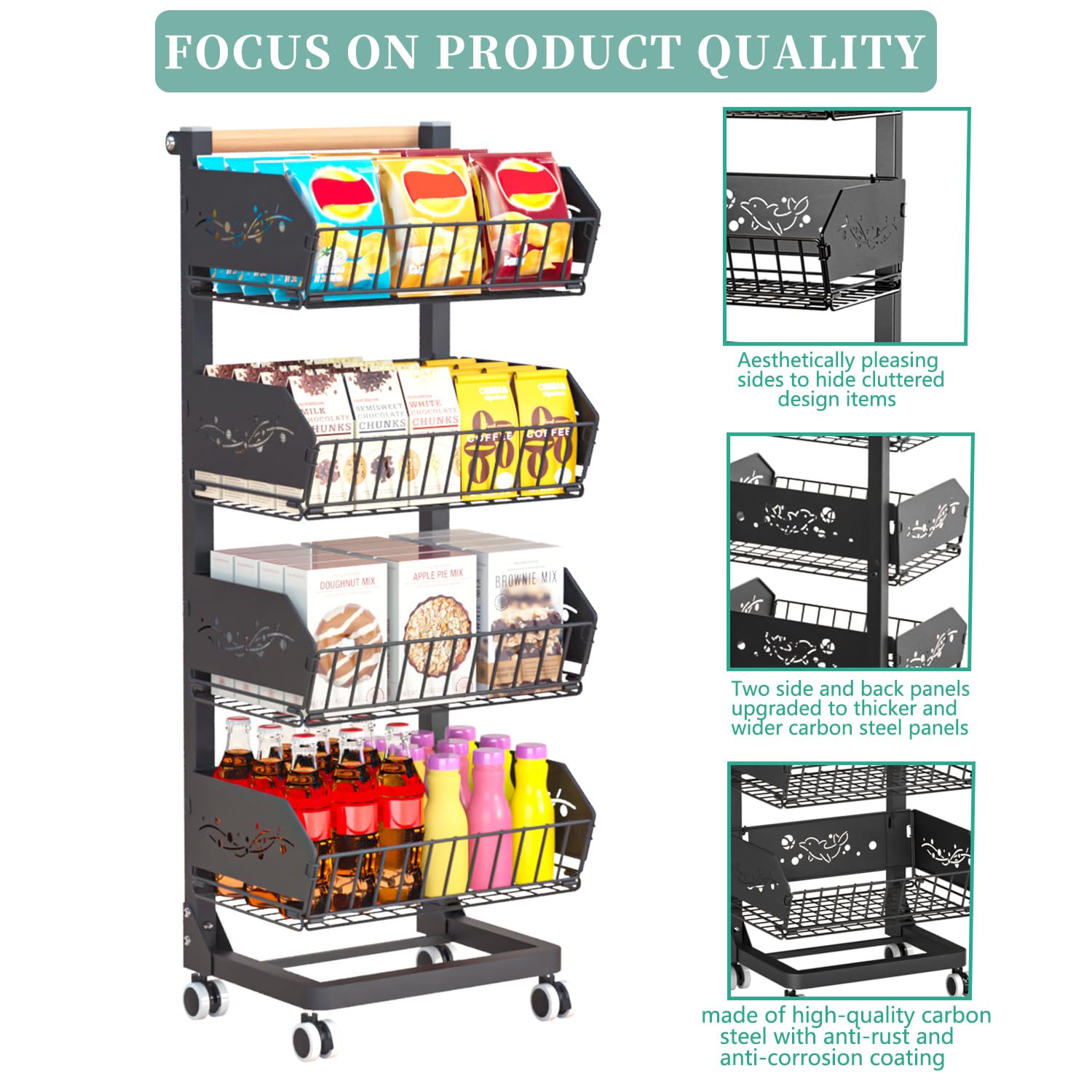 ANJUBAN upgraded widened and thickened steel frame boosts stability