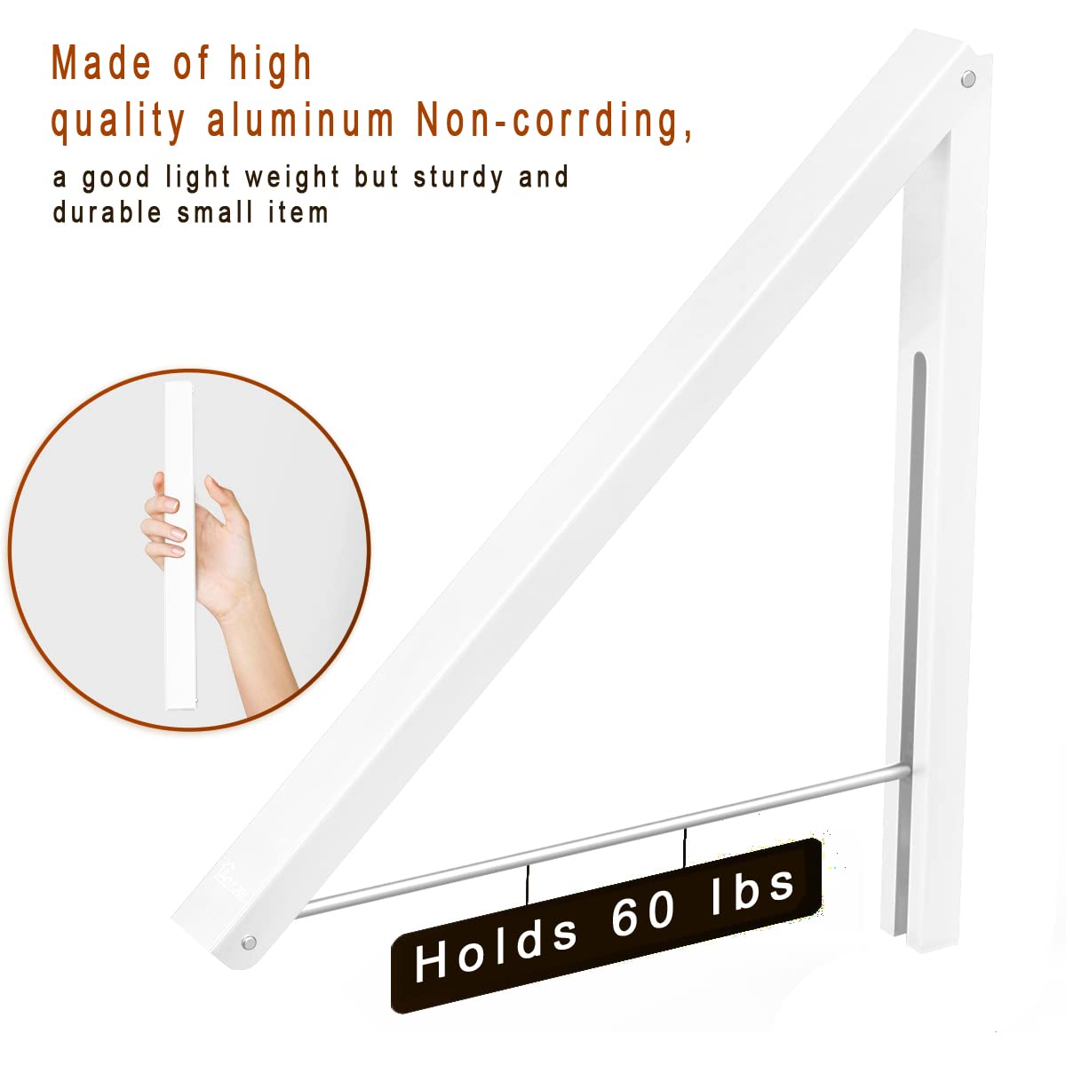 Anjuer wall-mounted clothes hanger open view for easy access and air-drying