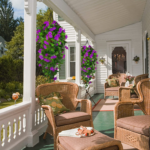 Ankey artificial wisteria flowers in a garden setup for year-round color