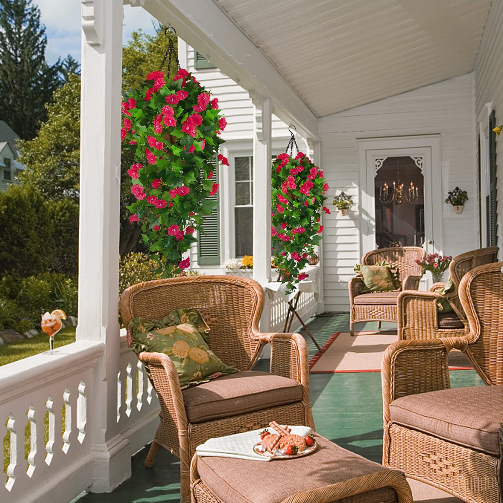 Ankey hanging basket with UV-resistant blooms designed for outdoor durability.