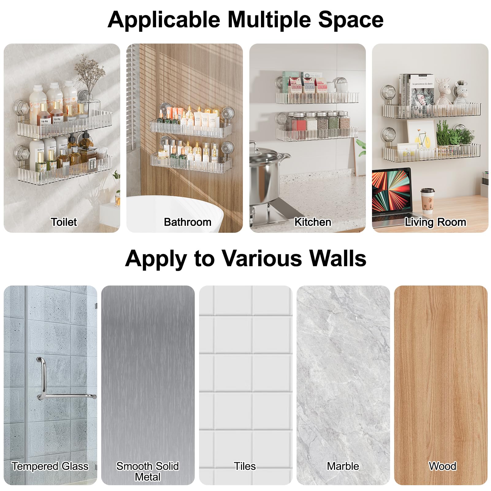 Ankoox clear square shower caddy dorm bathroom kitchen storage solution