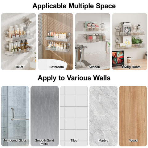 Ankoox clear square shower caddy dorm bathroom kitchen storage solution