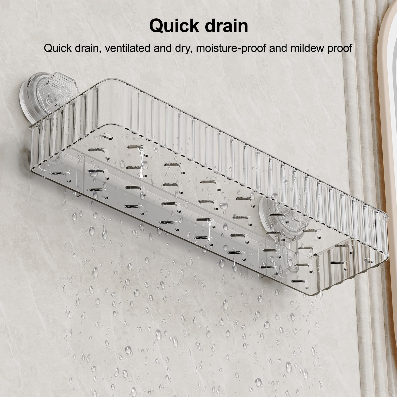 Ankoox clear square shower caddy movable between bathroom and kitchen