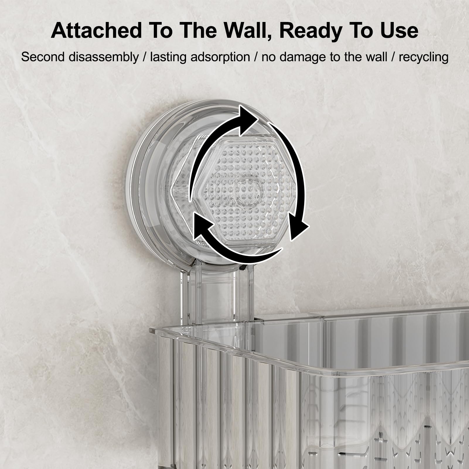 Ankoox clear square shower caddy removable and reusable for flexible placement
