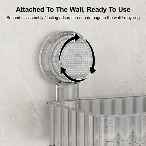 Ankoox clear square shower caddy removable and reusable for flexible placement