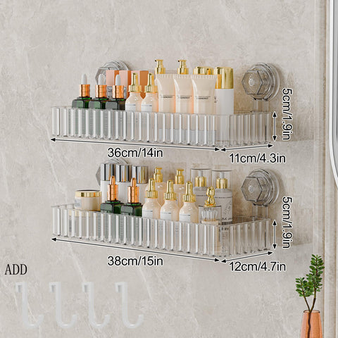 Ankoox clear square shower caddy suction cup installation on smooth surface