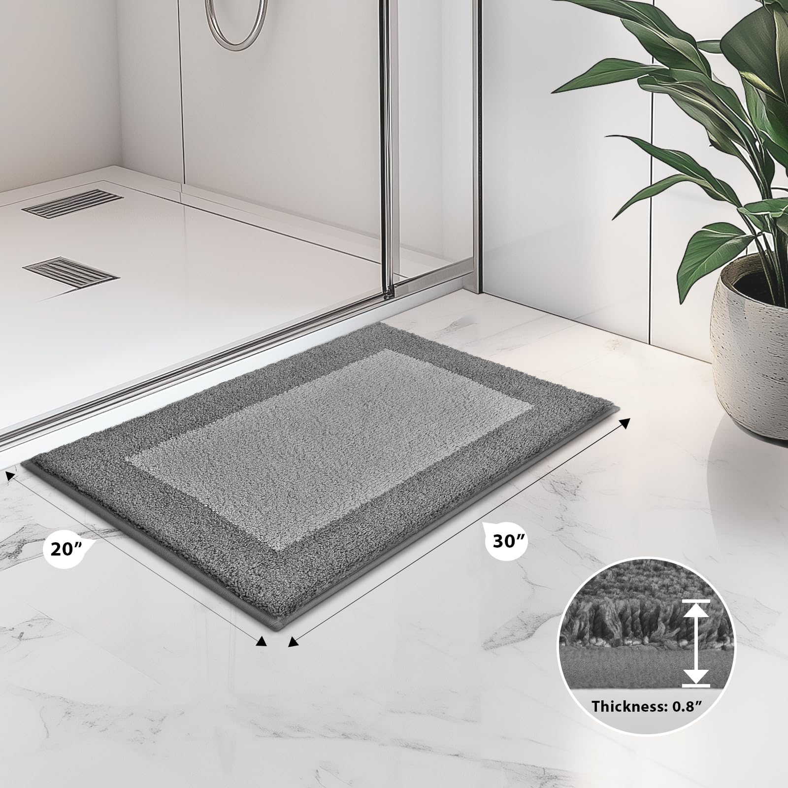anllugs bath rug with non-slip backing keeps floors secure