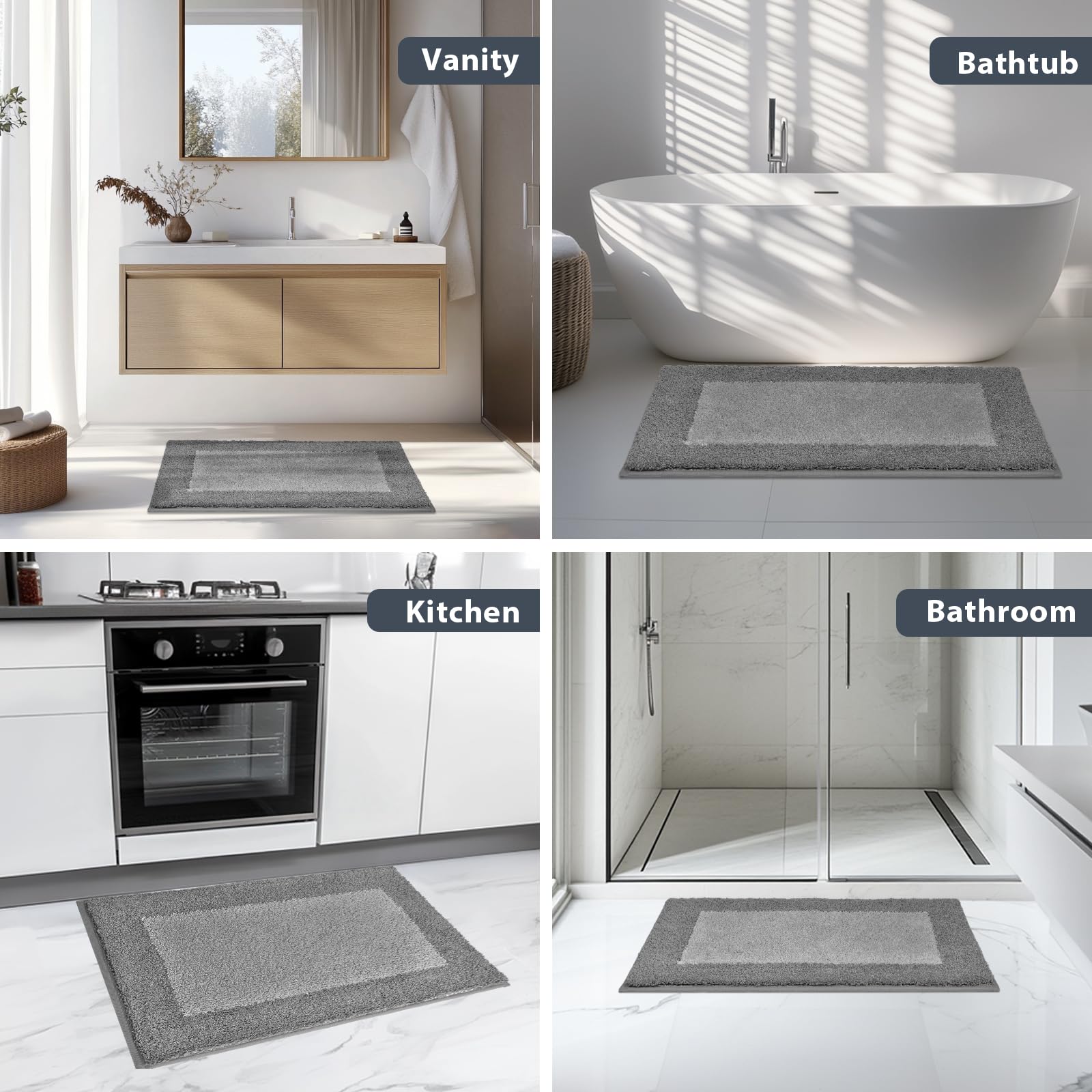 anllugs 24x36 bath mat offers ample coverage for a busy home.