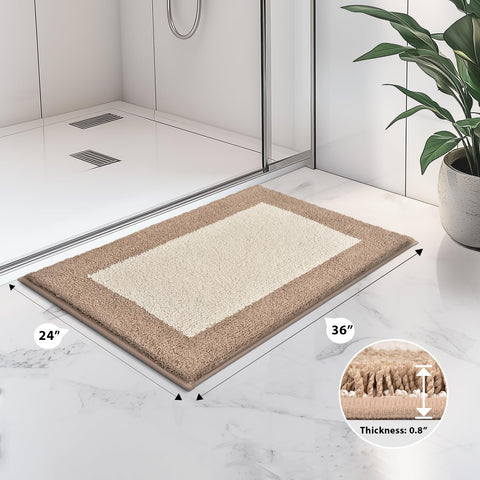 anllugs bathroom rug absorbing moisture with a thick pile for dry floors.