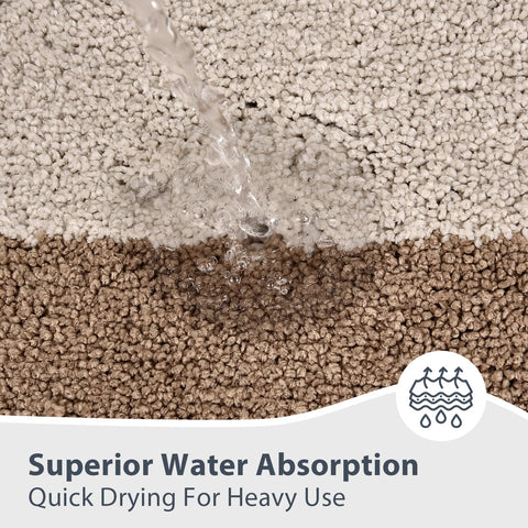 anllugs bathroom rug with non-slip backing stays securely in place.