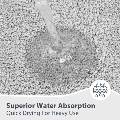 Anllugs quick-dry, absorbent rug soaking moisture quickly after use.