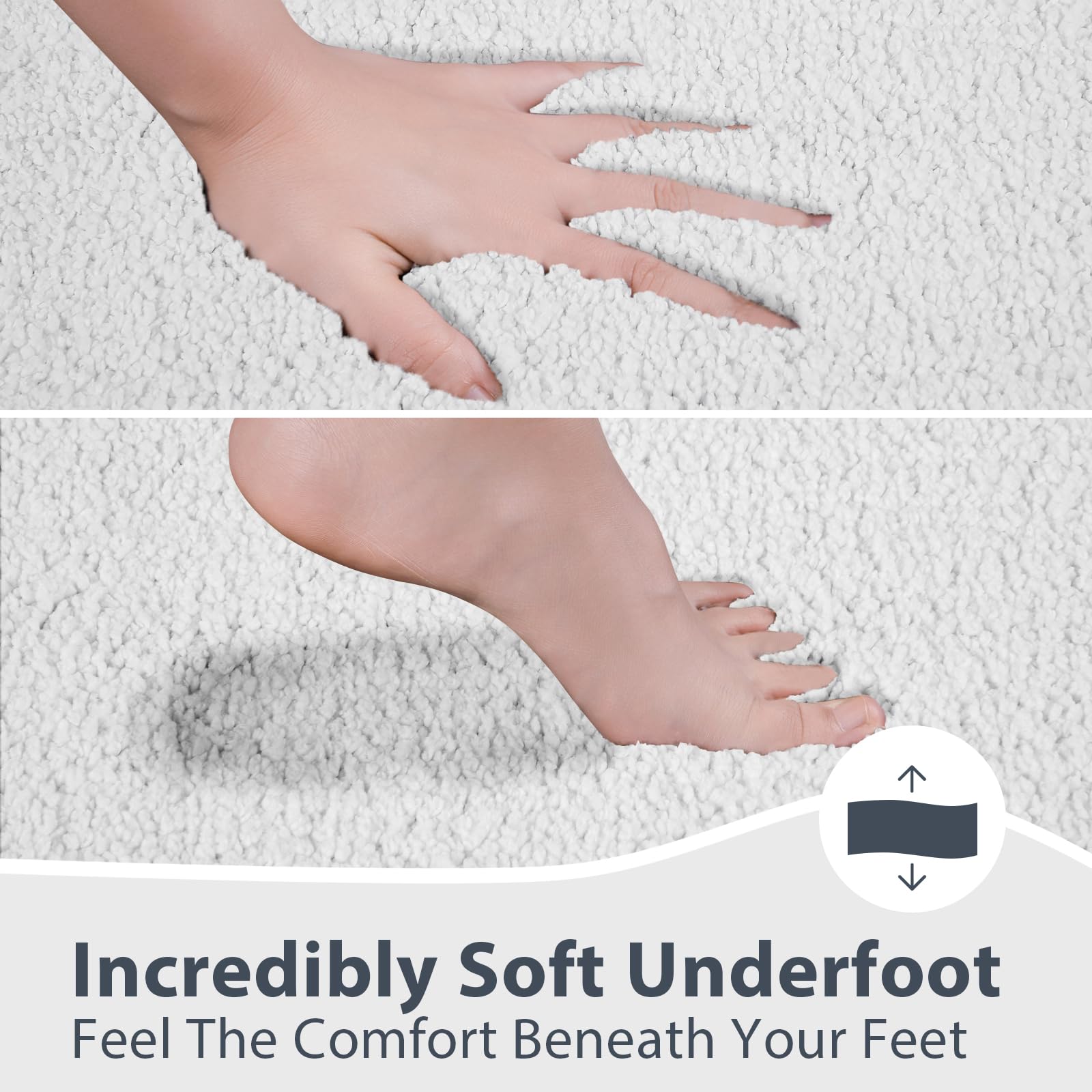 Anllugs non-slip backing keeps rug in place on slick bathroom floors.