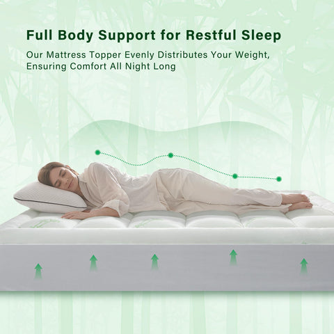 Anluoer deep-pocket topper securely fits mattresses 8 to 21 inches