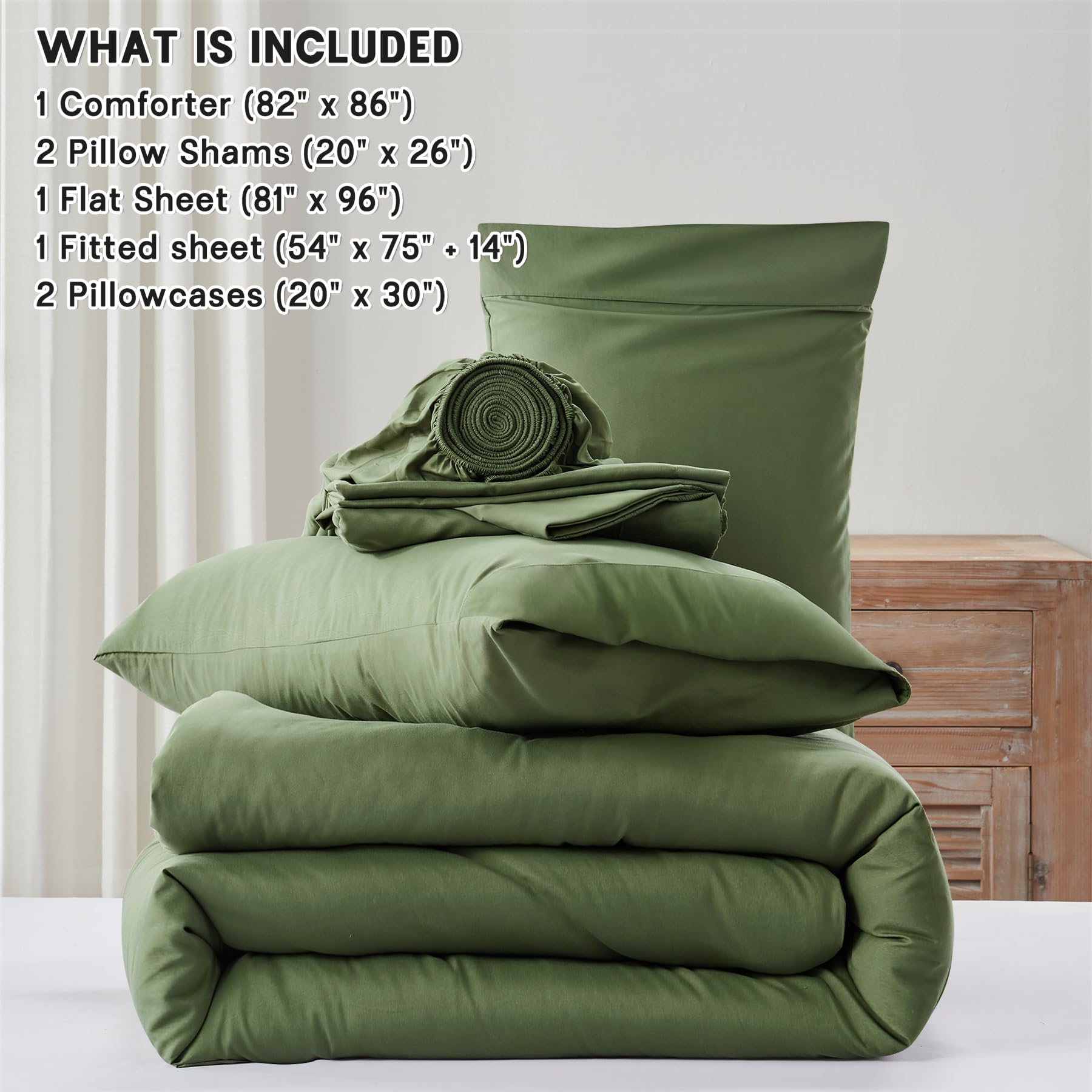 Anluoer olive green bedding inspires a calm hotel-like vibe