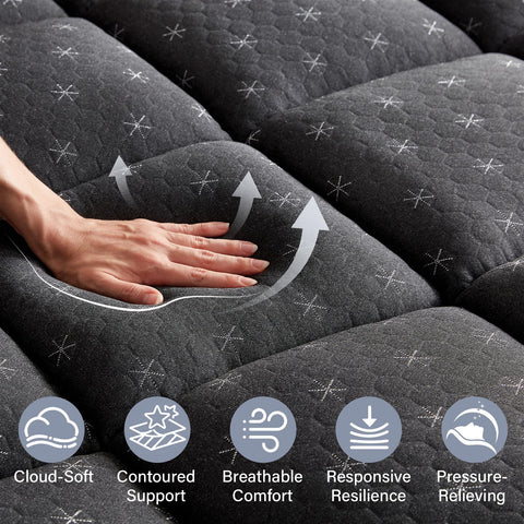 Anluoer machine-washable cover keeps the topper clean and refreshed between washes