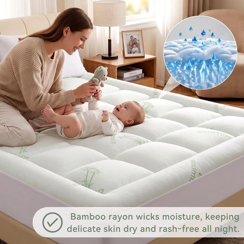 Machine-washable queen topper for easy cleaning