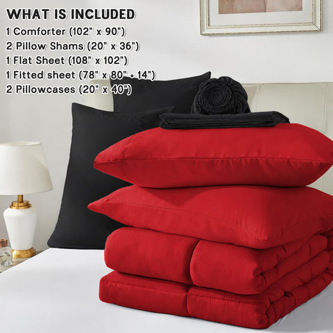 Anluoer red and black colorway adds bold bedroom style.