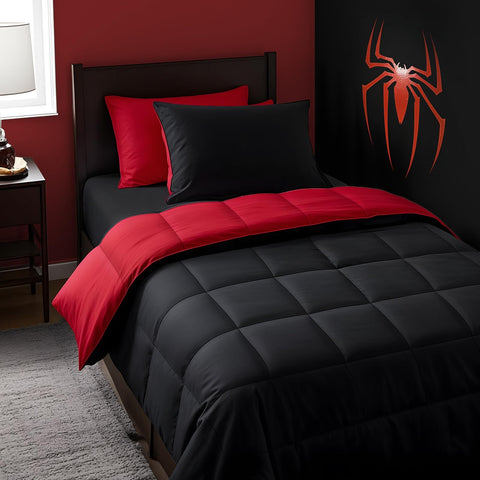 Anluoer twin comforter set laid out on a clean bed for quick setup and visualization