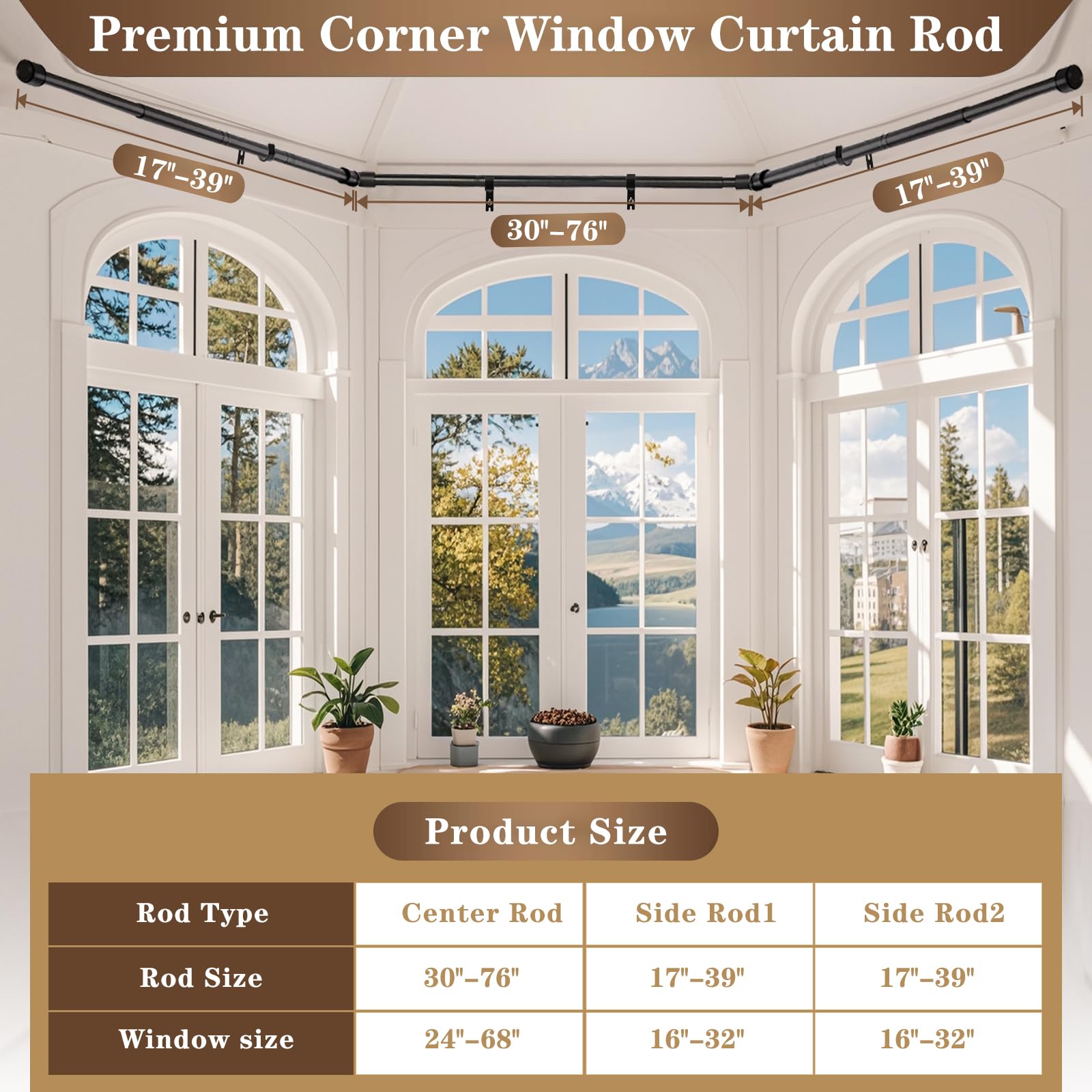 Anndason 1-inch diameter rod provides sturdy support.