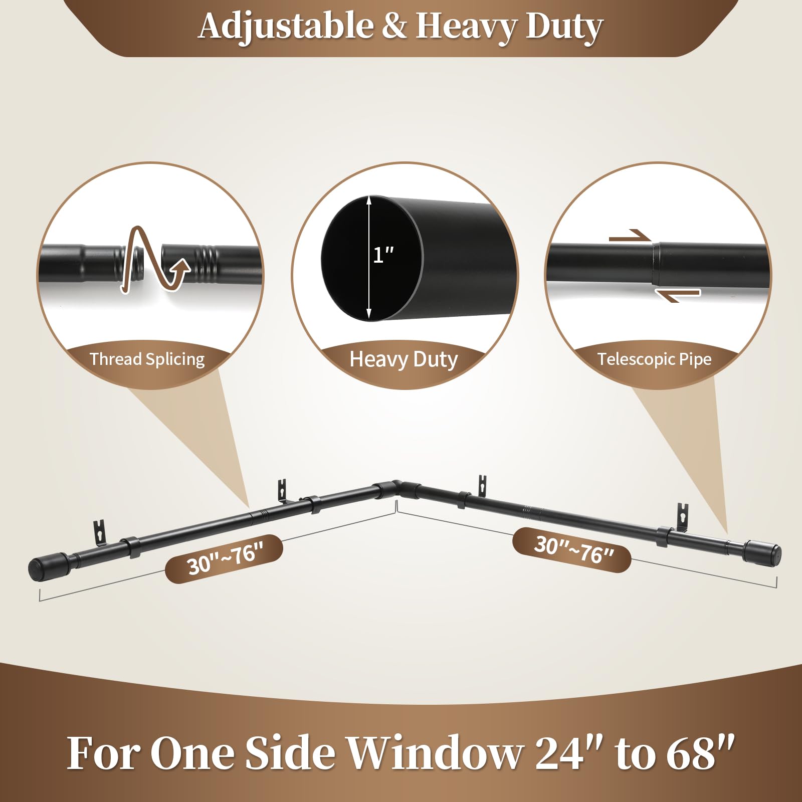 Anndason bay window setup supports versatile curtain styling and setup.