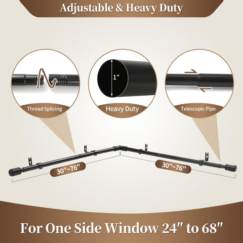 Anndason bay window setup supports versatile curtain styling and setup.