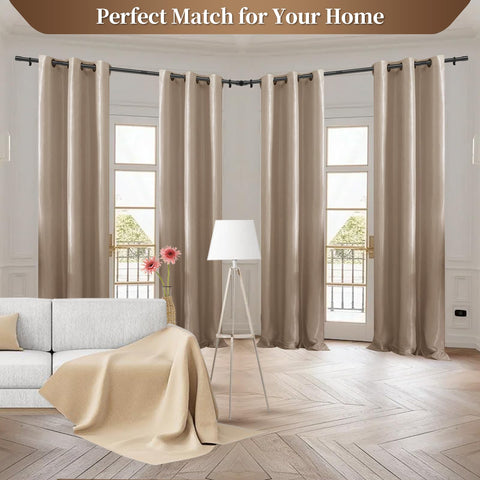 Anndason black finish brackets and ends provide stable curtain support.