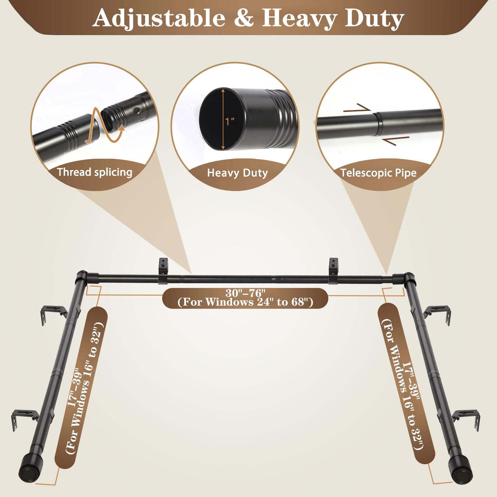Anndason heavy-duty iron construction with rust-resistant finish.