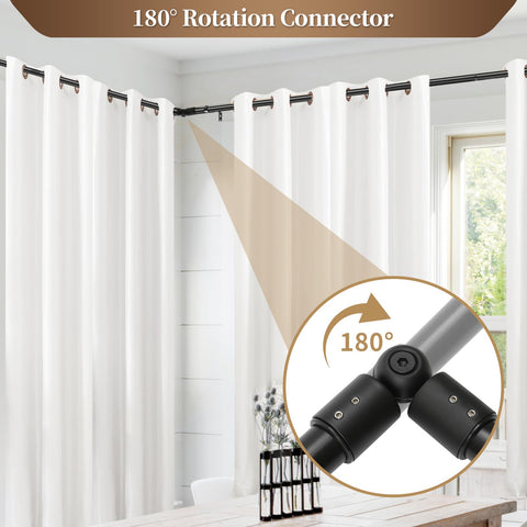 Anndason side rod extends 17–39 inches for adaptable window coverage.