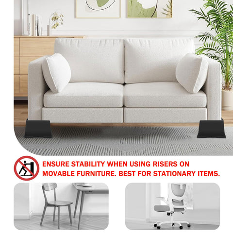 ANNKUT bed risers support up to 6000 lbs for heavy furniture