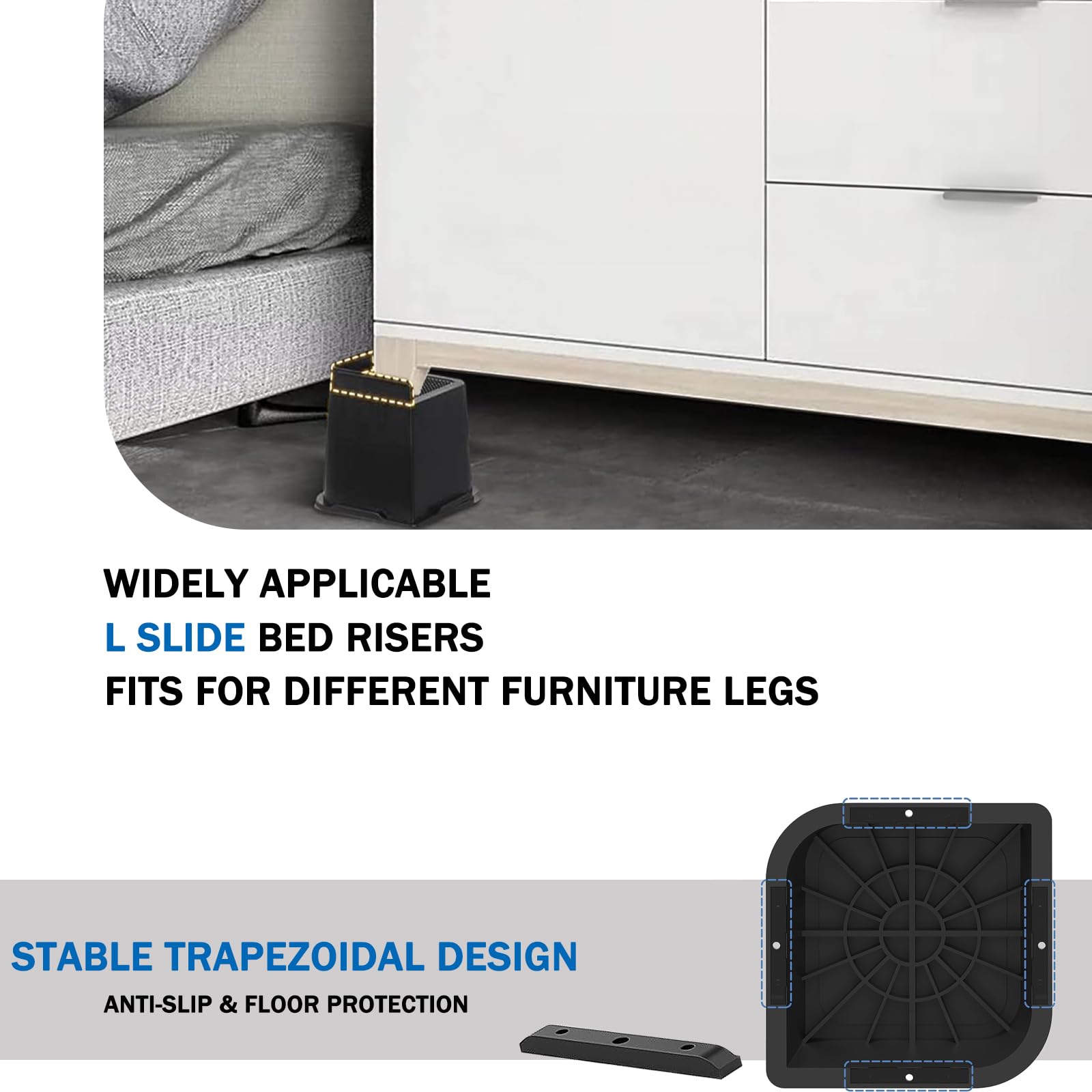 ANNKUT bed risers help ease mobility from seating to standing