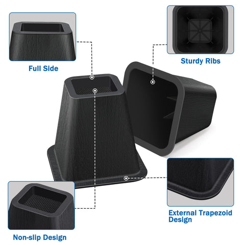 ANNKUT bed risers show heavy-duty construction for strong support.