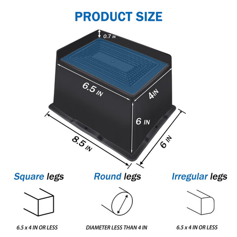 ANNKUT bed risers featuring non-slip cones prevent slipping