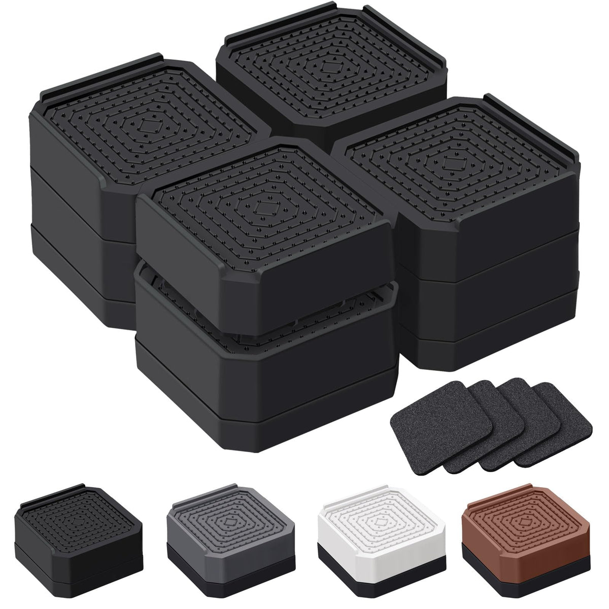 ANNKUT bed risers stackable for a 3-inch lift with anti-slip base for stable beds