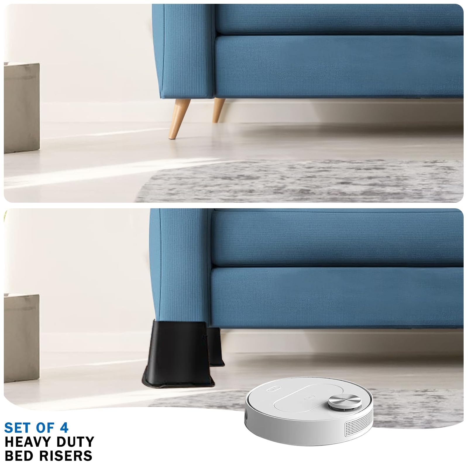 ANNKUT bed risers enable under bed storage and organization