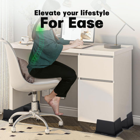ANNKUT bed risers create extra under-bed storage space