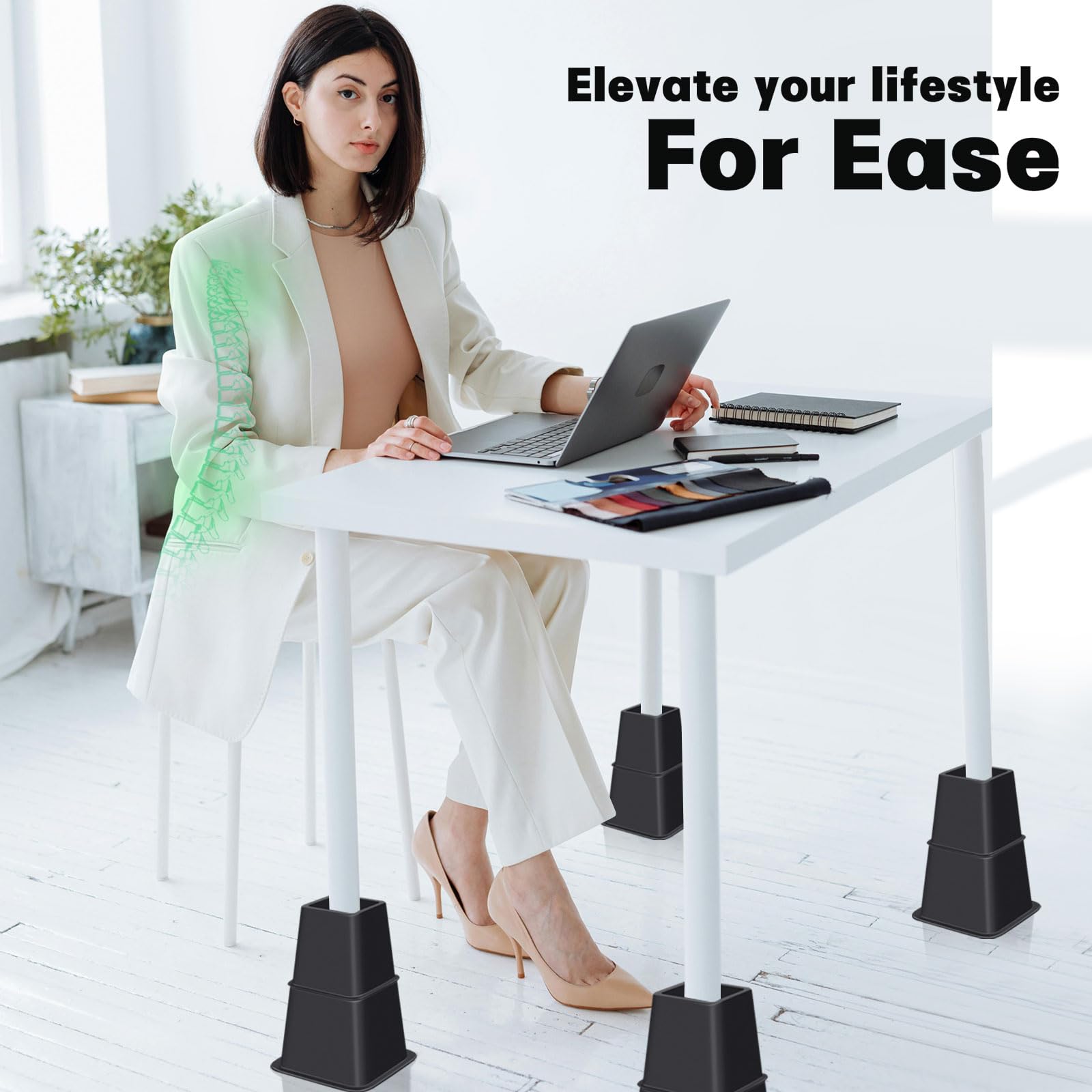 ANNKUT universal-fit risers compatible with beds, sofas, and desks