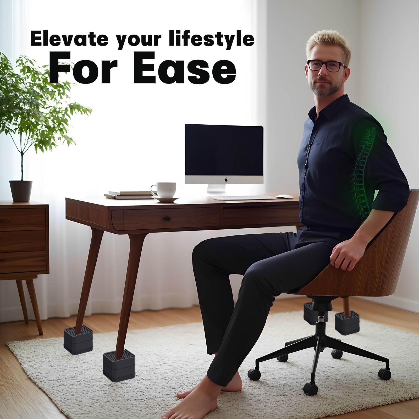 ANNKUT easy height adjustment helps reach comfortable seating and bed heights
