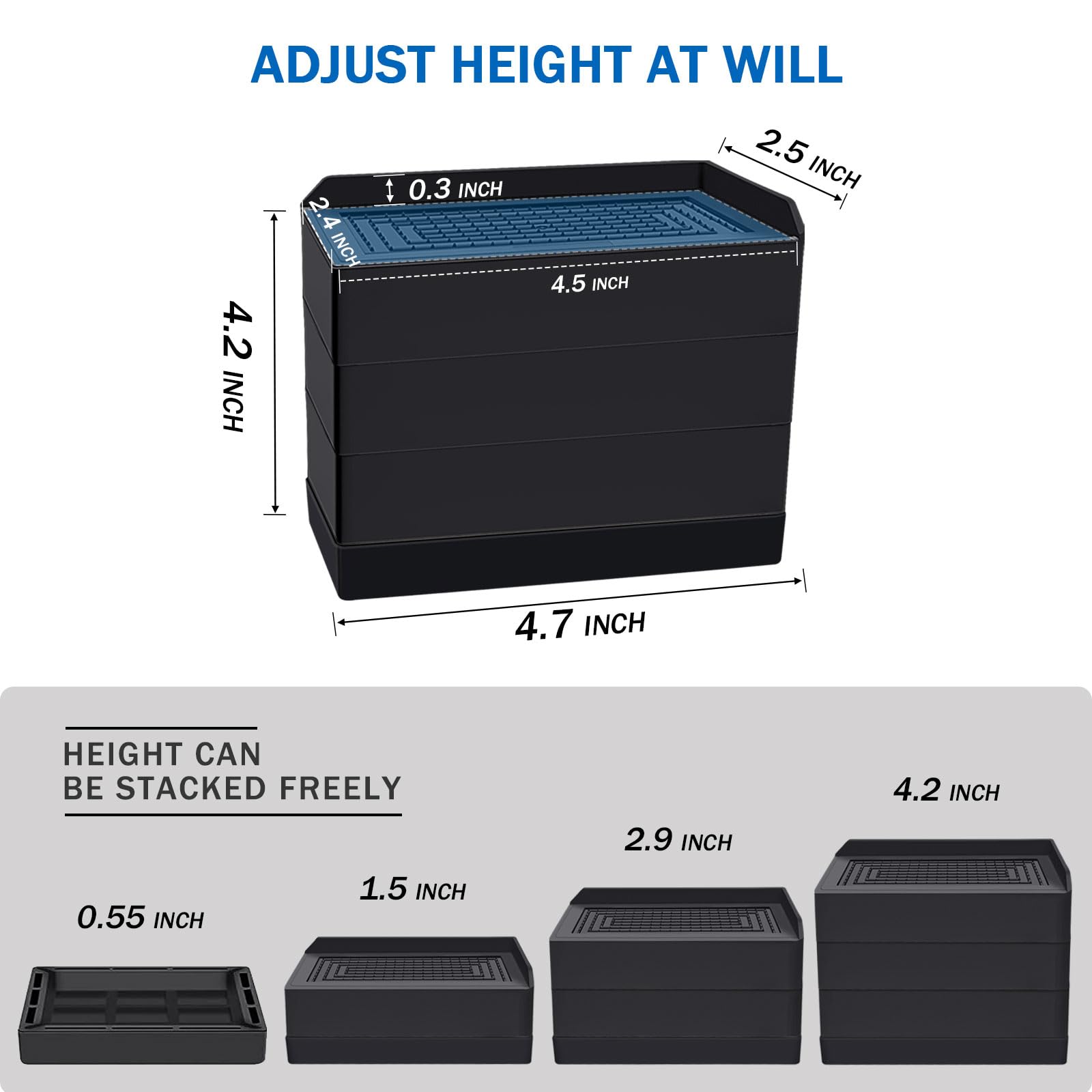 ANNKUT risers non-slip bottom protect floors.