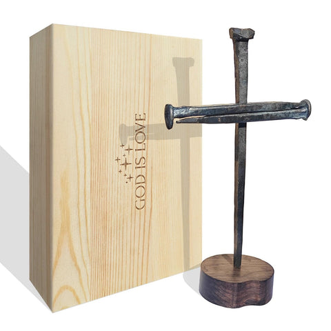 Annrose hand-forged nails crucifix shows rustic authenticity for devotion