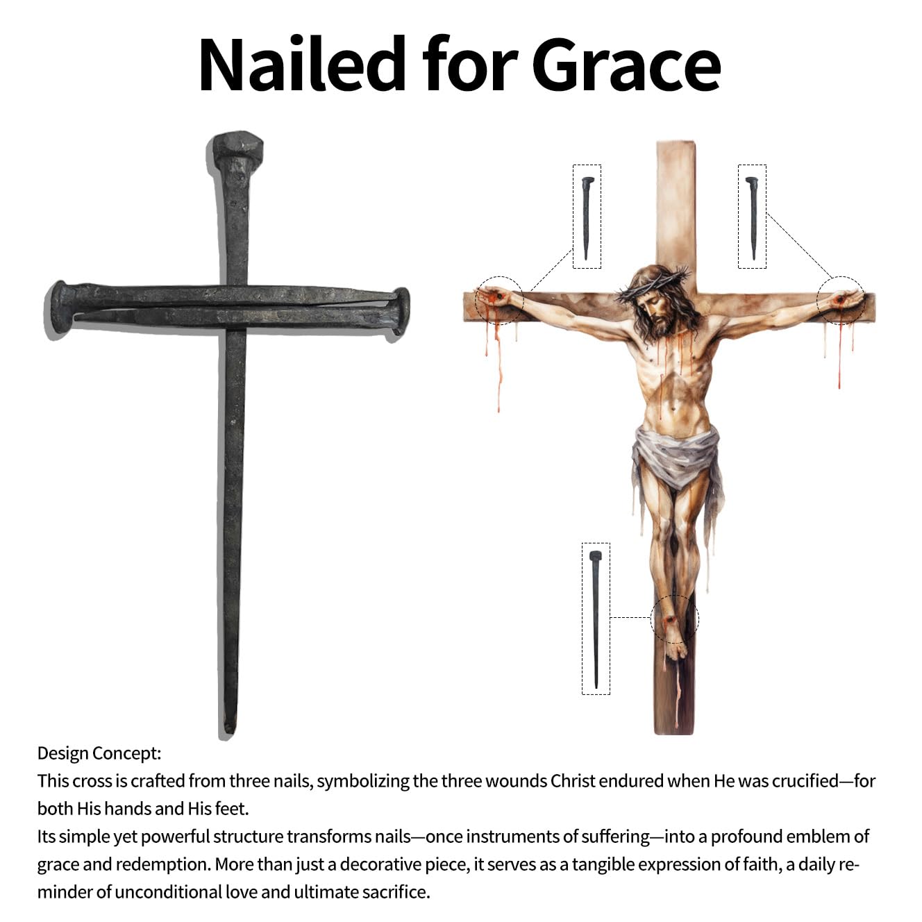 Annrose tabletop cross on solid wood base ideal for prayer spaces