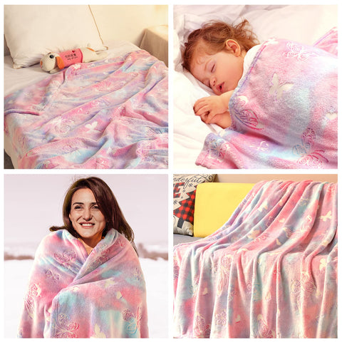 Anowpo butterfly blanket used for camping, travel, and cozy nights.